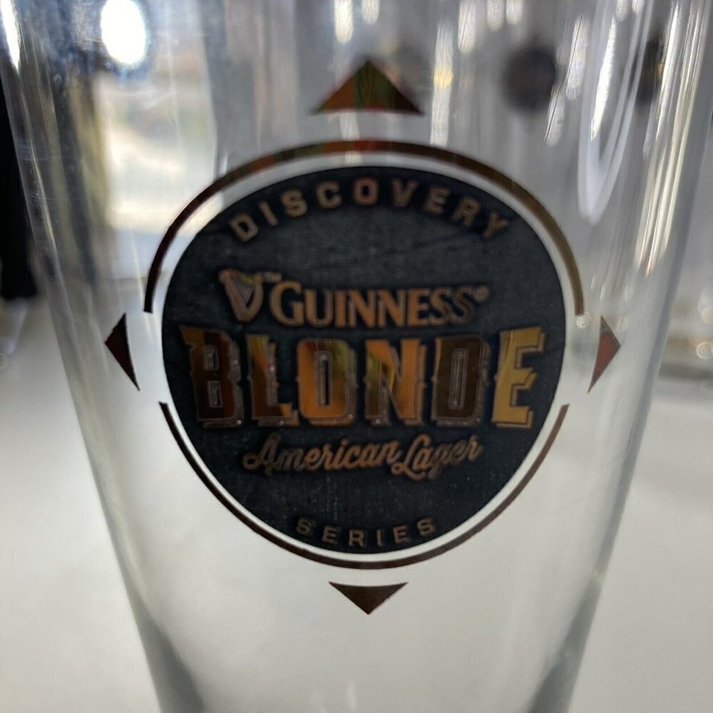 Guinness Discovery Series Blonde American Lager Pilsner 16 Oz Glasses Set of 4 - Picture 2 of 12